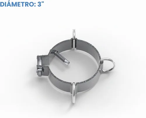 Vista 2 de E&K Sunrise - Abrazadera de anillo en D de 3 pulgadas de diámetro para toldo, accesorios de poste de vela, postes de soporte de toldo
