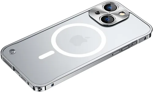 Vista 14 de kaitesi Funda magnética para iPhone 14 compatible con MagSafe Metal aleación de aluminio parachoques mate translúcido cubierta trasera con protector