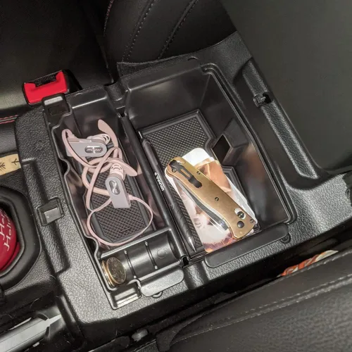 Vista 2 de EDBETOS Bandeja organizadora de consola central compatible con Jeep Wrangler JL/JLU 2018-2021 2022 2023 2024 Accesorios Jeep Gladiator JT Truck