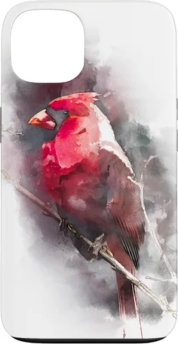 Vista 7 de Beautiful Watercolor Red Cardinal Bird Watching Animal Gift Case for iPhone 17