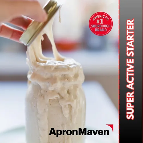 Vista 5 de Apron Maven Iniciador de masa madre rígida, estilo bávaro alemán, cultivo vivo de baja hidratación para hornear pan de masa agria, instrucciones