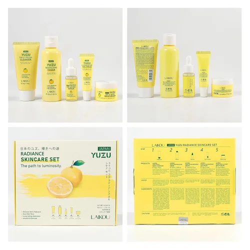 Vista 7 de LAIKOU YUZU - Set de cuidado de la piel con suero, limpiador, tónico, crema de ojos, crema hidratante de día y noche para mujeres, adolescentes