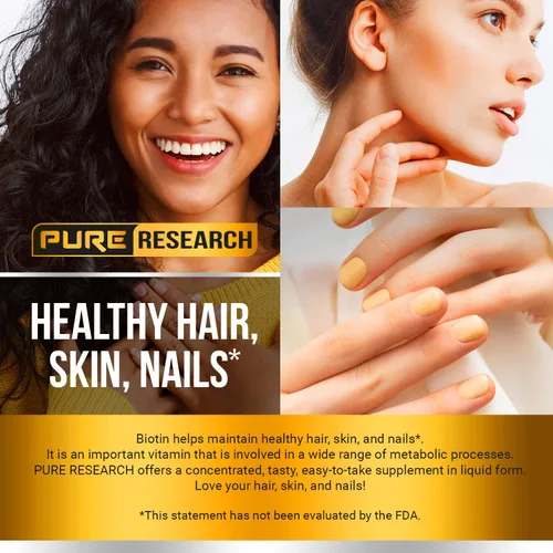 Vista 5 de Gotas líquidas de biotina y colágeno para el crecimiento del cabello, 60,000mcg - Suplemento de biotina y colágeno líquido para hombres y mujeres