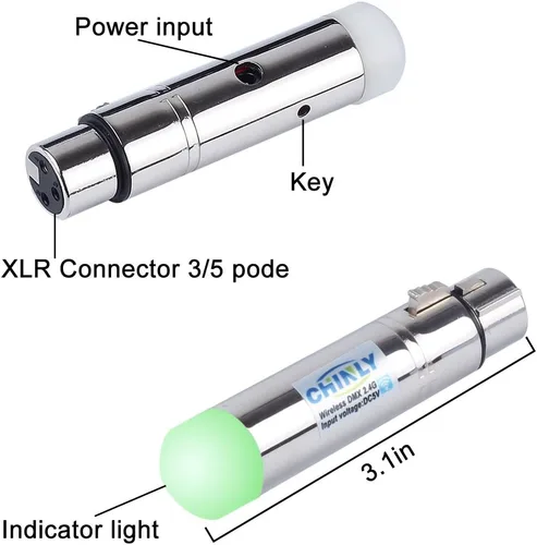 Vista 2 de CHINLY - Indicador de luz DMX inalámbrico