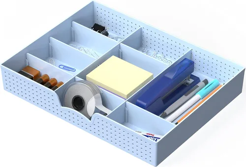 Vista 17 de Simple Houseware - Bandeja organizadora con 9 compartimentos ajustables, color negro