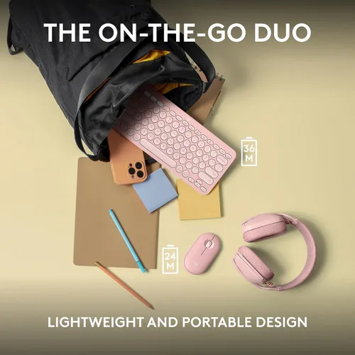 Vista 9 de Logitech Pebble 2 Combo, teclado y mouse inalámbricos, silencioso y portátil, personalizable, perno logi, Bluetooth, fácil de cambiar para PC, Mac