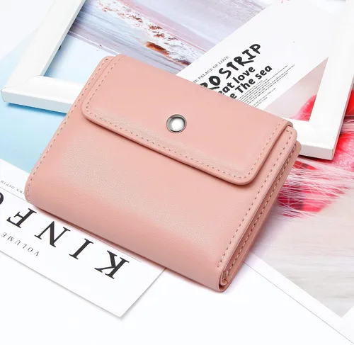Vista 6 de GEEAD Billeteras pequeñas de piel sintética con bloqueo RFID para mujer, cartera delgada para múltiples tarjetas para mujer con bolsillo