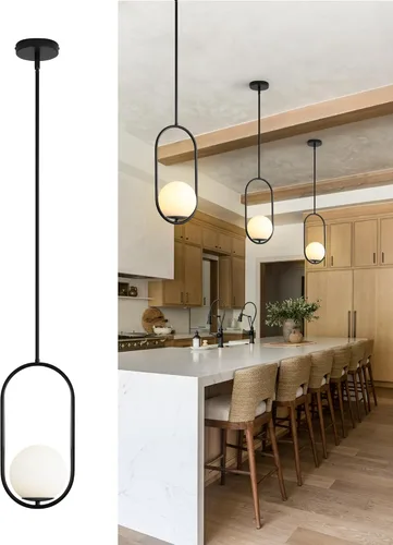Vista 16 de Yunnix Lámparas colgantes para isla de cocina, lámparas colgantes, moderna lámpara colgante de cristal de bronce champán, lámpara de mediados