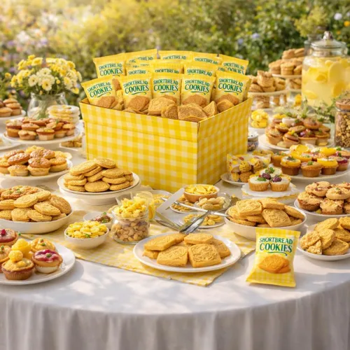 Vista 8 de Galletas de mantequilla gourmet, envueltas individualmente - Desayuno, té, café, escuela, oficina, fiesta, regalo de vacaciones, 30 bolsas