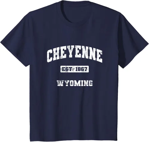 Vista 37 de Cheyenne Wyoming WY vintage state Camiseta de estilo atlético, Negro