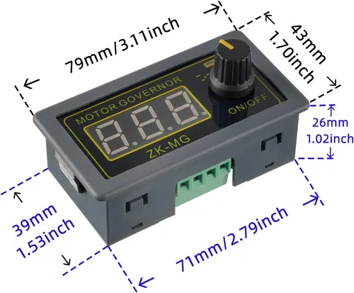 Vista 4 de BOJACK Regulador de velocidad del motor Regulador de velocidad ajustable con interruptor giratorio variable continuo generador de señal PWM módulo