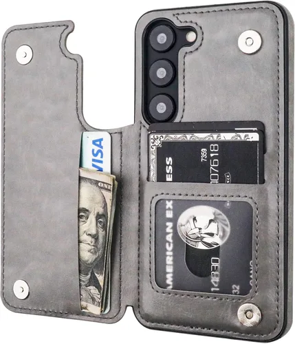 Vista 30 de ONETOP - Funda tipo cartera para Samsung Galaxy S22 con tarjetero, color negro Kickstand,ID/Cash Holder,Case Wallet with Card Slots,Double