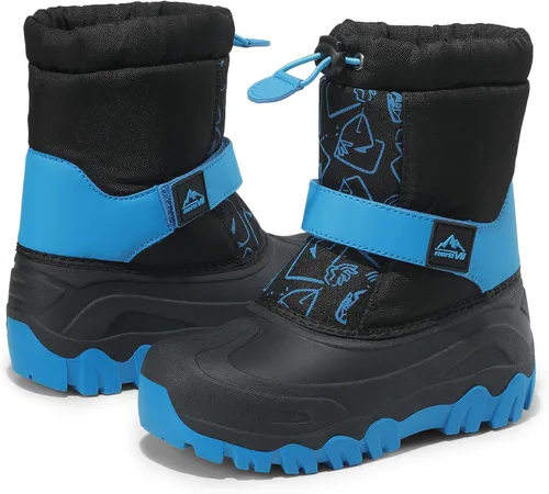 Vista 3 de NORTIV 8 Botas de nieve para niños y niñas, impermeables, para clima frío, botas clásicas para senderismo al aire libre (niños pequeñosniños grandes)