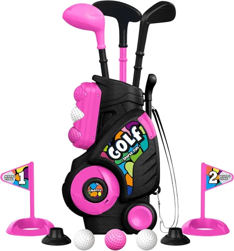 Vista 11 de Liberry Juego de golf para niños de 2, 3, 4 años, carrito de golf mejorado para niños con diseño de correa para el hombro, juguetes deportivos