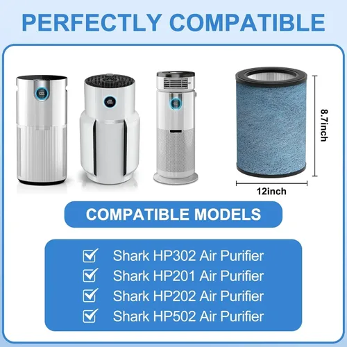 Vista 2 de HP302 Neverchange - Filtro de repuesto compatible con purificador de aire Shark HP301 HP302 AP1000 HC501 HC502 MAX, filtro HEPA verdadero de grado