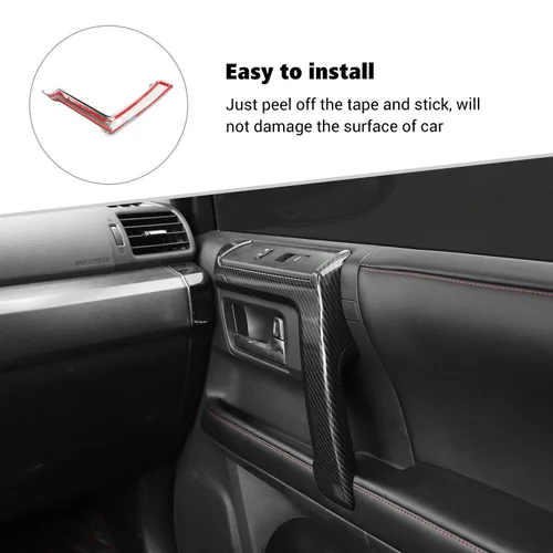 Vista 6 de Voodonala Panel de interruptores de ventana para Toyota 4Runner 2010-2024, cubierta de panel de manija lateral compatible con Toyota 4Runner SUV