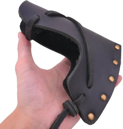 Vista 6 de Funda de cuero para hacha, cubierta de hacha de camping con cubierta segura para cabeza de hacha