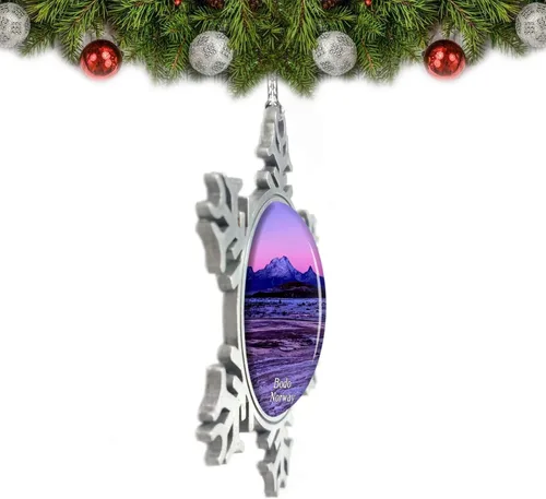 Vista 2 de Noruega Saltsstraumen Maelstrom Bodo Adorno de Navidad Decoración de árbol de cristal Metal recuerdo regalo