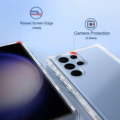 Vista 6 de ULAK Funda transparente para Galaxy S23 Ultra, resistente a prueba de golpes, funda de TPU suave, funda protectora transparente para Samsung Galaxy