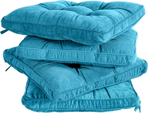 Vista 19 de Tiita Cojines para sillas de patio, cojines cuadrados de 18 x 18 pulgadas, para sillas de comedor y cocina al aire libre, juego de 2