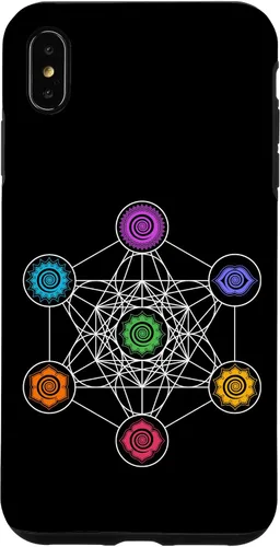 Vista 7 de iPhone 15 Metatronscube, geometría sagrada, chakra, yoga, símbolo, funda 4D
