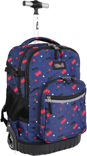 Vista 10 de Tilami Mochila con ruedas para niños de 18 pulgadas, mochila para computadora portátil, bicicleta