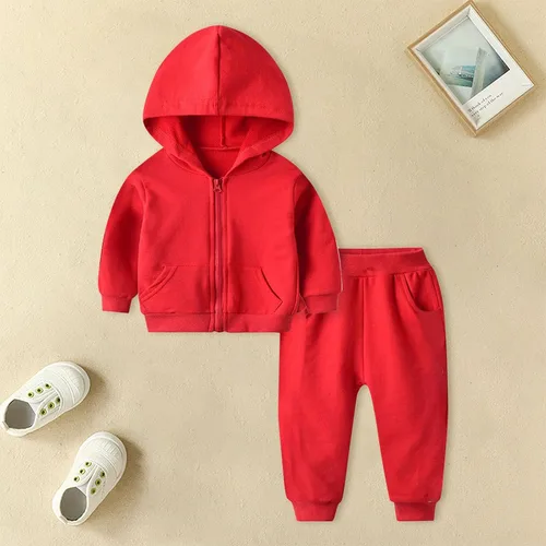 Vista 5 de Conjunto de ropa Harlan con capucha y cremallera para niños y niñas, para cumpleaños de 6 meses