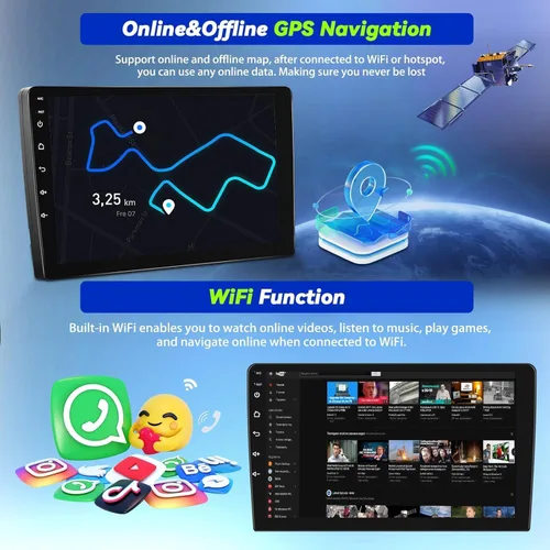 Vista 4 de Para Ford F150 2013-2014 Android 15 Estéreo de coche 9 pulgadas pantalla táctil 2G+64G con CarPlay inalámbrico Android Auto Mirror Link 26UI