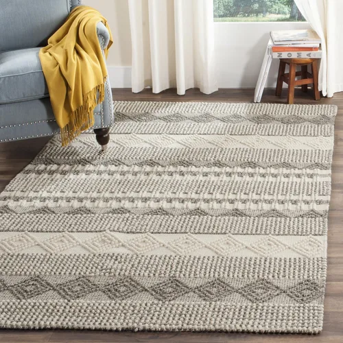 Vista 17 de SAFAVIEH Natura Collection - Alfombra decorativa de 2 x 3 pies, color beige y marfil, hecha a mano de lana tribal marroquí y algodón, ideal
