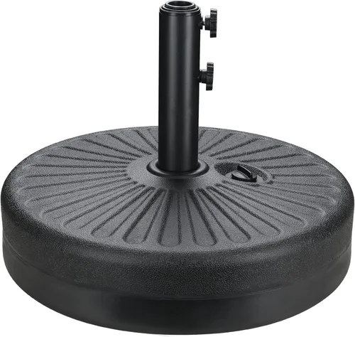 Vista 11 de Simple Deluxe Base redonda resistente de 31 libras y 18 pulgadas para sombrilla de mercado para patio al aire libre, cubierta, color negro clásico