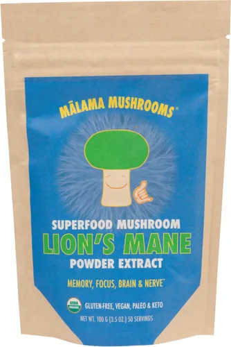 Vista 10 de Polvo de extracto de 8 hongos por Malama, mezcla orgánica de hongos corporales con melena de león, reishi, cordyceps, chaga, cola de pavo