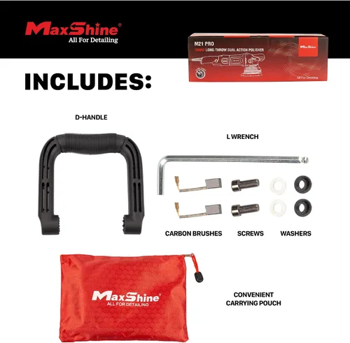 Vista 3 de Maxshine 21mm, 6" M21 Pro & 12mm, 3" M312 Pulidora de doble acción Combo - 6 velocidades, rosca de 5/16”-24 - Herramienta de detalle automotriz