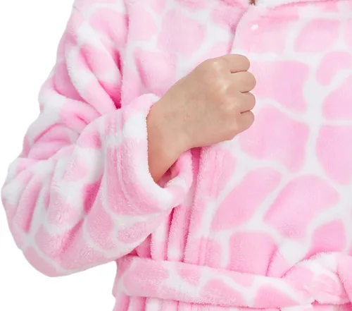 Vista 6 de Pijama con capucha para niños y niñas, suave forro polar, unisex, bata de baño