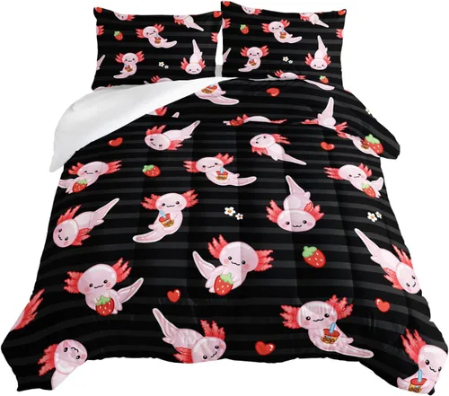 Vista 36 de HOSIMA - Juego de edredón individual de microfibra suave negro con 2 fundas de almohada, juego de ropa de cama individual a rayas con bandera