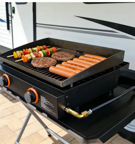 Vista 7 de NUPICK Manguera de conexión rápida de propano de 12 pies para RV a parrilla, manguera de propano de conexión rápida con adaptador de codo