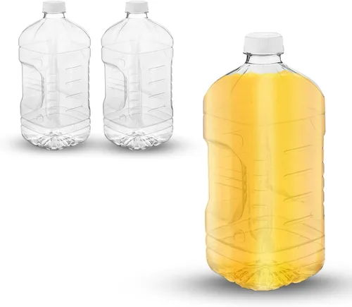 Vista 7 de MT Products Botellas de Jugo de Plástico PET Transparente de 64 oz. - Recipiente Vacío con Tapas a Prueba de Manipulación (Juego de 2) - Fabricado