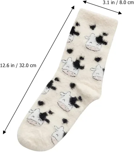 Vista 3 de 2 pares de calcetines de vaca zapatos de estampado de vacas calcetines calientes de vaca calcetines de estampado de vaca calcetines de mujer