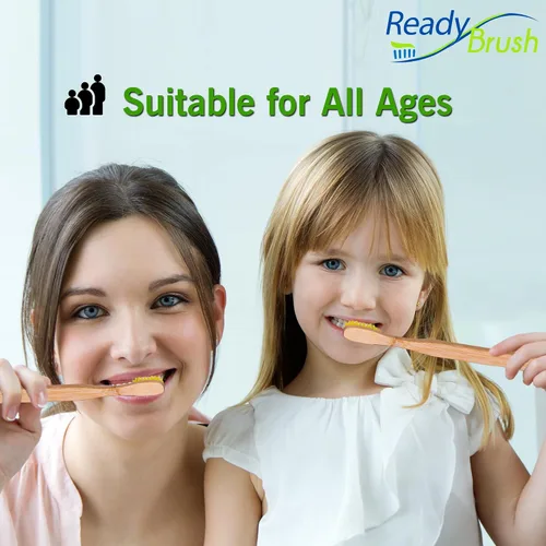 Vista 4 de ReadyBrush - Cepillos de dientes de bambú reutilizables prepegados, solución de cuidado bucal todo en uno para una sonrisa fresca y saludable