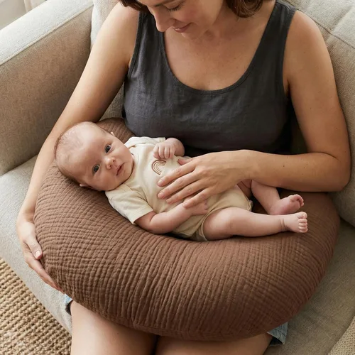 Vista 2 de Pro Goleem Funda de almohada de muselina de lactancia, 100% algodón, suave, transpirable, para madres que amamantan, se adapta a la almohada
