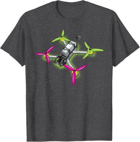 Vista 39 de Freestyle FPV Racing Drone Pilot Acro Quadcopter - Camiseta de sandía, Negro, S