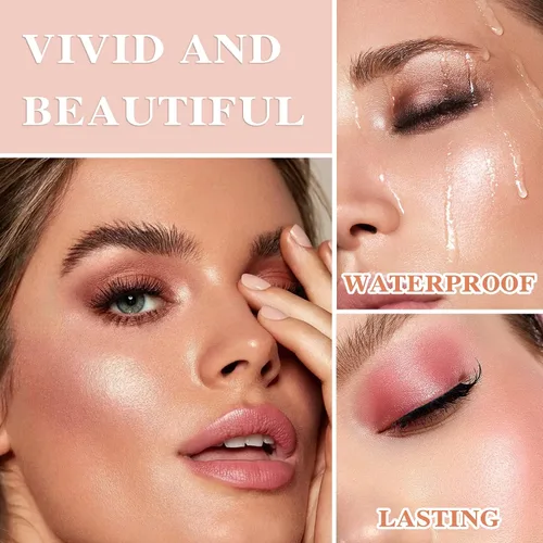 Vista 4 de Paleta de sombras de ojos desnudas de 12 colores, paleta de sombra de ojos natural mate nude brillante altamente pigmentada, juego de paleta