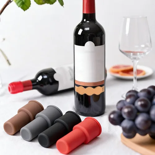 Vista 5 de Paquete de 9 tapones de vino de silicona para mantener el vino espumoso fresco, tapones de cerveza y champán (colores aleatorios)