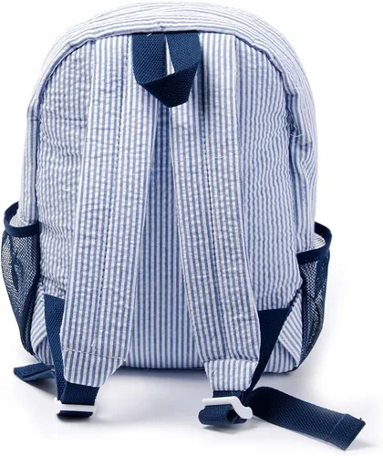 Vista 3 de Mochila para niños pequeños, mochila de Seersucker Preppy, mochila clásica para niños, mochila escolar para preescolar y jardín de infantes