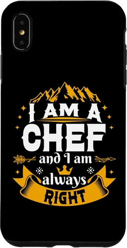 Vista 7 de iPhone 15 Chef Always Right For Men Unique Ideas Cooking Cook Case