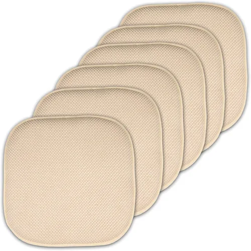 Vista 132 de Sweet Home Collection Cojines de espuma viscoelástica para silla, antideslizantes, diseño de panal de abeja, 16 x 16 pulgadas, paquete de 2