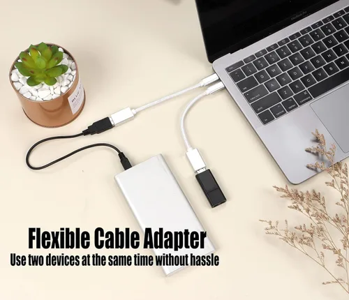 Vista 3 de OTG - Adaptador USB-C 3.0 (paquete de 2) compatible con ZTE Blade V8 Pro a funciones múltiples rápidas para respaldo, teclado, ratones