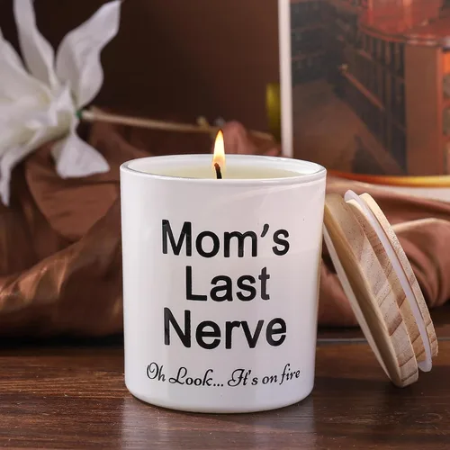 Vista 2 de BFJLIFE Regalos para mamá de hija o hijo, divertido regalo único para madre para Navidad, cumpleaños, mamás, Last Nerve Oh Look Its On Fire Novedosa