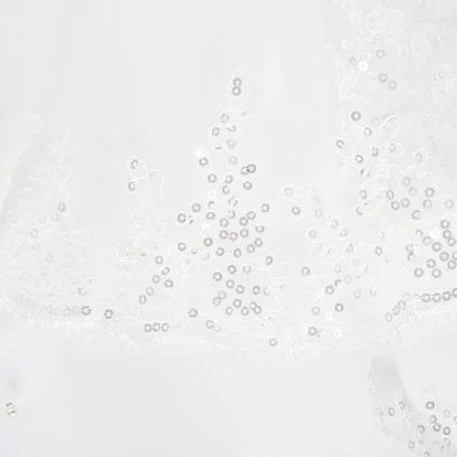 Vista 7 de Sparkle and Bash Velo de 2 niveles para novia velo de novia de encaje blanco 34 pulgadas Blanco