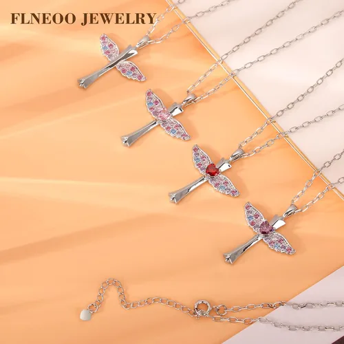 Vista 3 de Cross Necklace First Communion Gifts for Girls, Dainty Necklaces for Teen Girls Cross Necklace Shiny CZ Religious Pendant Christian Jewelry Baptism