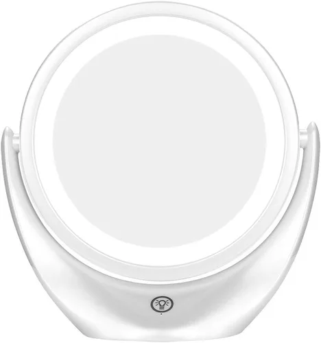 Vista 3 de Howlite Reflect - Espejo de maquillaje LED recargable 5X con doble vista, 1800 mAh con botón táctil
